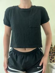 Black Cropped T Shirt