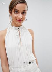 Pleated Drop Waist Sleeveless Blouse