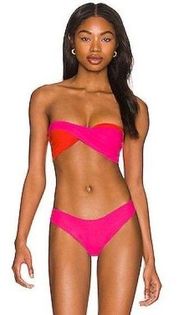 Tropic of C Metamorphosis Bikini Top in Dahlia & Red