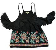 Gianni Bini floral Embroidered Off Shoulder Top with Straps