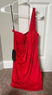 bright red homecoming dress