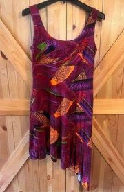 Tiana B Dress Woman Size 8 Sleeveless Round Neck Abstract Pullover Asymmetrical