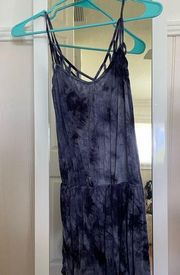 Bear Dance Blue Tie-Dye Romper