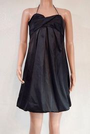 Morgan & Co. Black Evening Formal Prom Gown Halter Top Bubble Skirt Sz L