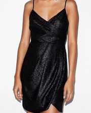 Urban Outfitters Silence & Noise Stardust Dress Black Metallic, Size Large