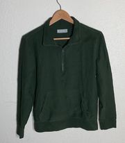 forest green half zip sweater with pocket ( S )