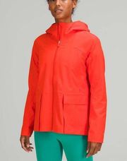 Lululemon Women’s StretchSeal Relaxed Rain Jacket in Autumn Red Color Size 8 NWT