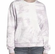 Melloday Tie Dye Sweatshirt Long Sleeves Lavender Gray White L