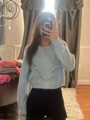 Light Blue Cable Knit Sweater