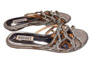 Badgley Mischka Women's Sofie Rose Gold Platino Rhinestone Flats Sandals size 9