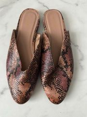 OLD NAVY Snake Print Mules Flats Size 7.5
