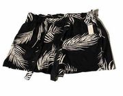Maurices High Rise Belted Shorts NWT Black White Palms