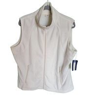 Falls Creek White Fleece Sleeveless Mock Neck Zip Up Women's Vest Size XL