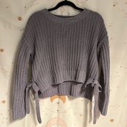Gray Knitted Crop Sweater 