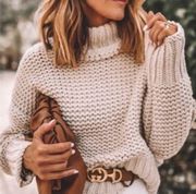 Free People  My Only Sunshine Chunky Knit Oversized Sweater