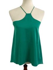 Milly Emerald Green Silk Halter Tank Top Blouse Size 2