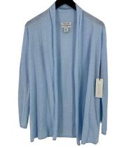 Rachel Zoe 100% Linen Open Front Cardigan Sweater Womens Size XS Light Blue