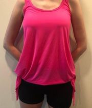 TYR Dual Adjustable Side Tie Tank Top Bright Hot Pink S SM Small Quick Dry Tunic