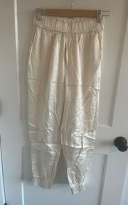 ZARA Cream Silk Joggers