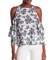 Dance and Marvel Floral Swiss Dot Cold-shoulder