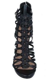 Vernon Black Sparkly Leather Gladiator high heels Size 9    B55
