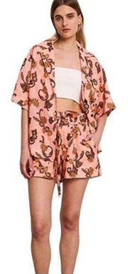 A.L.C. Linen High Rise Barrett Short Sandstone Pink Floral Women's Size 0 NWT