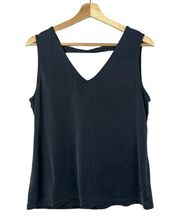 Tahari Charcoal Gray V-Neck Sleeveless Tank Top L