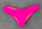 Victoria’s Secret PINK hot neon pink scrunch dip bikini bottoms LARGE