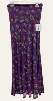 NEW NWT LULAROE Small Maxi Skirt Purple with yellow and red floral