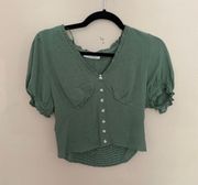 Sage Green Cropped Blouse