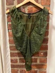 NWOT Victorias Secret Green Lace Teddy Bodysuit 