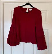 Women’s Maroon Bell Sleeve Top