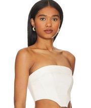 h:ours Sedona Corset Crop Top in Cream