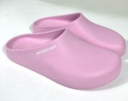 Pool Logo Closed Slides Clogs Pink Women Size 10 US NEW Matte Finish