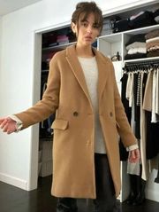 / Wilfred Lyon Virgin Wool Double Breasted Coat Camel Size 1 Retail $398