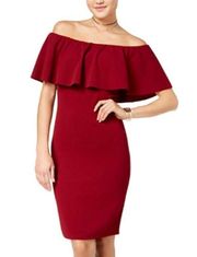 Off the Shoulder red wine  Dress SZ L juniors