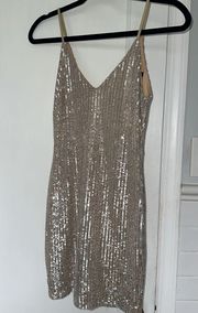 Gold Sequin Mini Dress