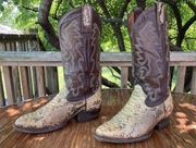 Size 6 E(W7.5-8) Python Snakeskin Leather Western Cowboy Boots Vintage Montana