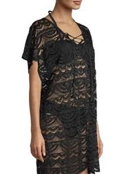 TIME and TRU Black Swim Coverup Size XL 16-18 Womens Loose Style Polyester New