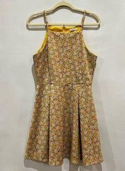 Copper Key Womens‎ Yellow Dress XL Floral Sleeveless Back Zipper