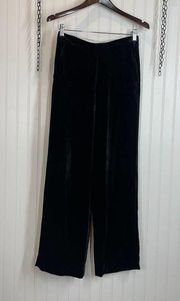 COS Velvet Velour High Waisted Pants Womens Size 2 Black Wide Leg Pocket Ankle