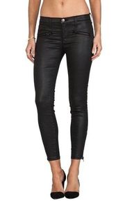 Current/Elliott The Soho Zip Stiletto Skinny in Black Coated Size 26