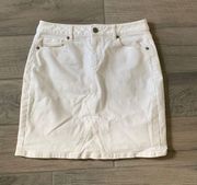 Loft white denim skirt