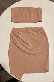 Pink Mauve Matching Bandeau/Skirt Set