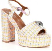 Kurt Geiger London Kensington Tweed Platform Sandals 40.5/9.5