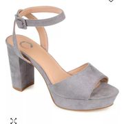 Journee Women's Nairri Platform Block Heel Dress Sandals gray