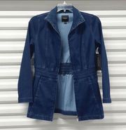 Liverpool Denim Jeans Jacket Women's Size Small Blue Zip Front Casual