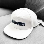 RARE* Moschino Embroidered-Logo Six-Panel Cap in White, New w/Tag