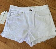 NWT Rag & Bone White Embroidered Justine Shorts