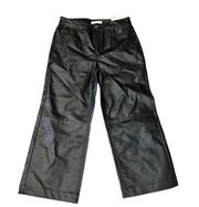 NWT Unpublished Faux Leather Greta Crop Wide Leg Pants